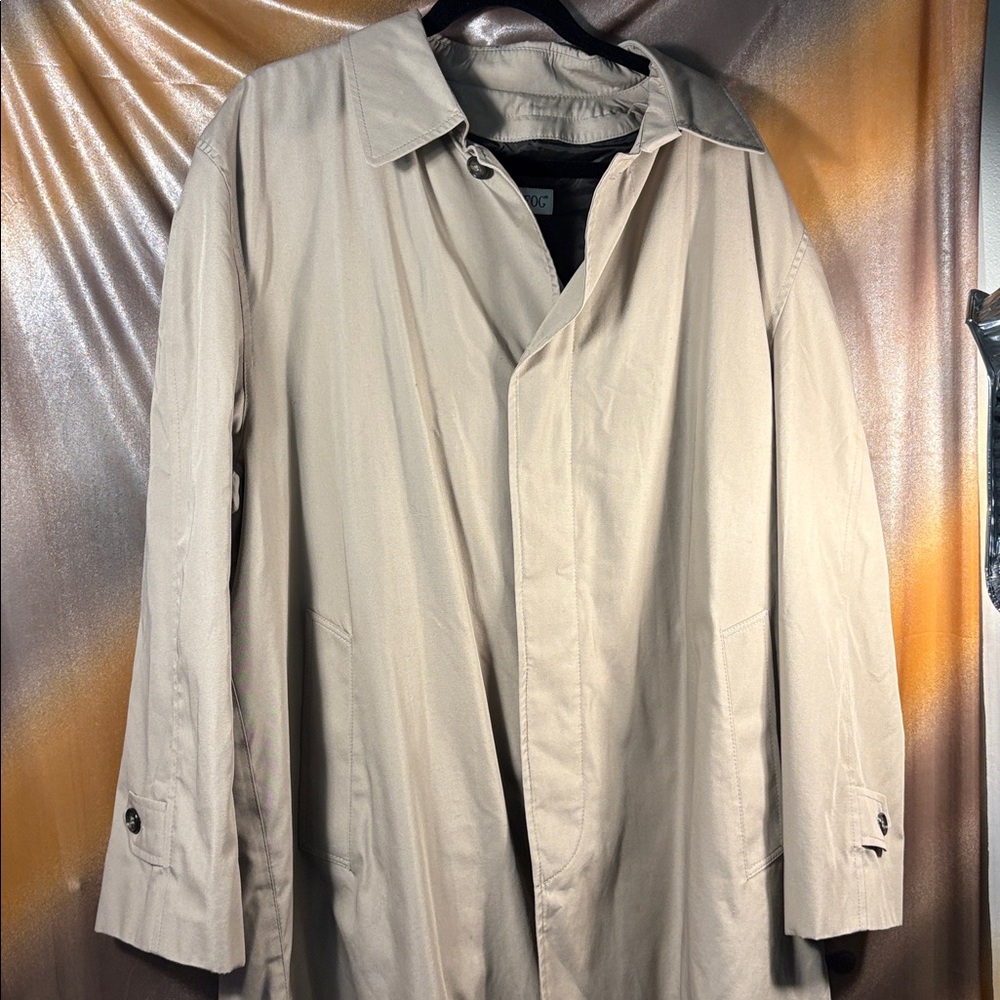 London Fog Beige Outerwear size XL trench coat zip out quilted‎ lining bag b60